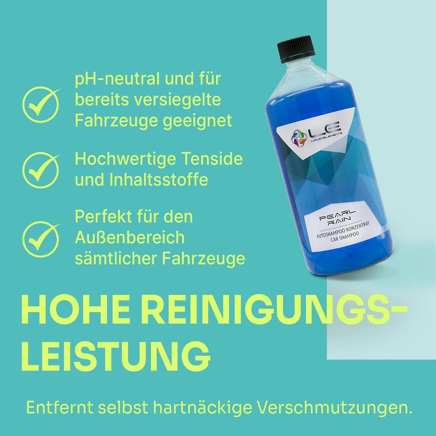 Liquid Elements Pearl Rain Bubble Gum Burst Shampooing Pour Voiture 1 Litre – Élimine Les Saletés Tenaces – Sans Attaquer La Cire Ni Les Scellants – Parfum Bubble Gum Burst (Chewing-Gum)