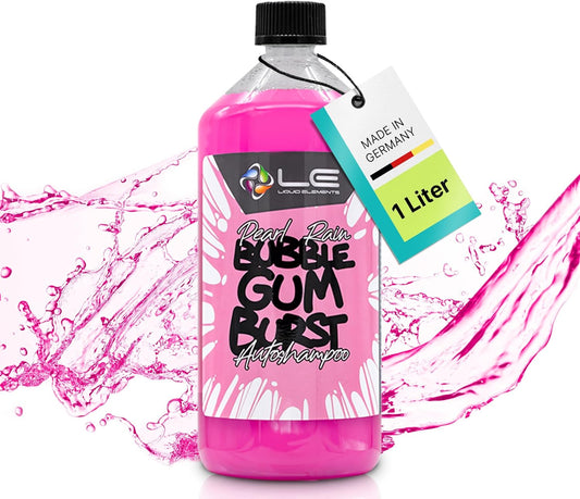 Liquid Elements Pearl Rain Bubble Gum Burst Shampooing Pour Voiture 1 Litre – Élimine Les Saletés Tenaces – Sans Attaquer La Cire Ni Les Scellants – Parfum Bubble Gum Burst (Chewing-Gum)