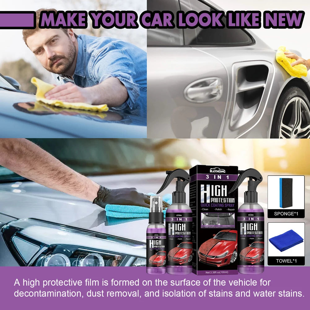 Polishing Spraying Wax 3 in 1 Car Ceramic Coating Spray 100Ml Car Paint Scratch Repair Remover Car Scratch Repair Car Paint Care