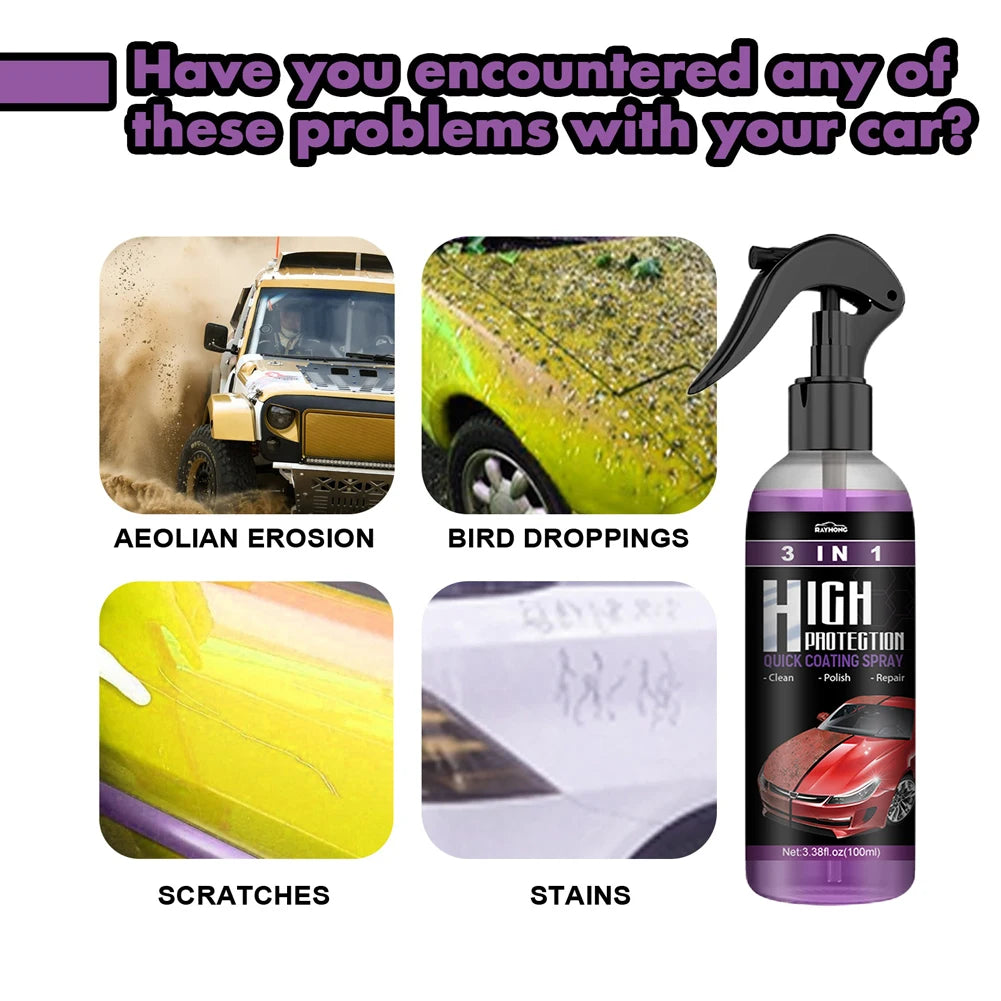 Polishing Spraying Wax 3 in 1 Car Ceramic Coating Spray 100Ml Car Paint Scratch Repair Remover Car Scratch Repair Car Paint Care